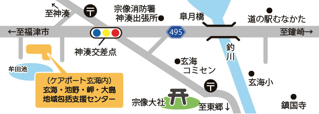 玄海池の岬大島地図