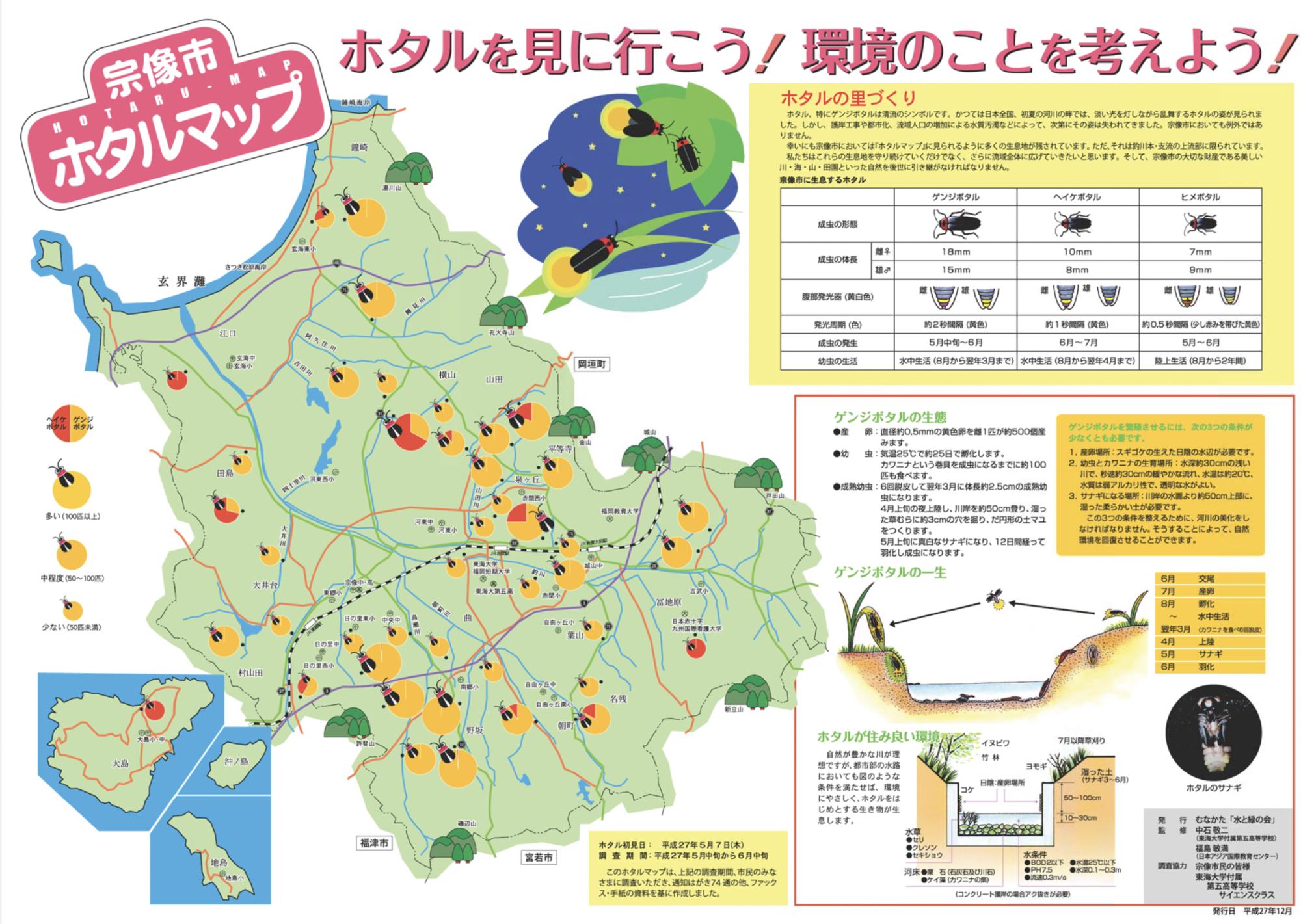 市内のホタル名所が分かるホタルマップ