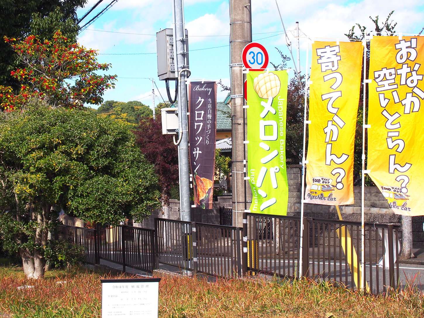 第11号公園にあるのぼりに吸い寄せられます