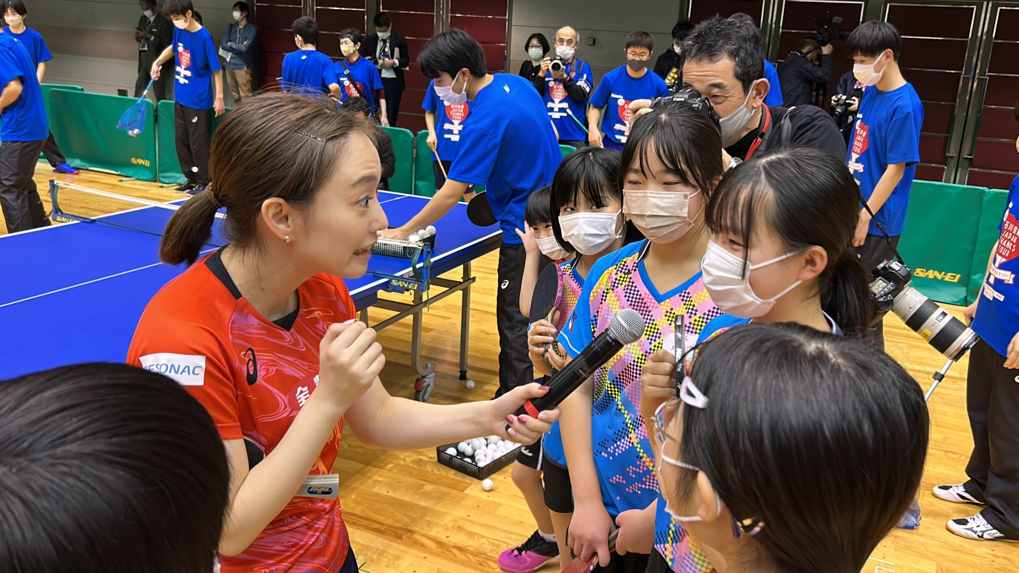 教えて石川選手！質問する子どもたち