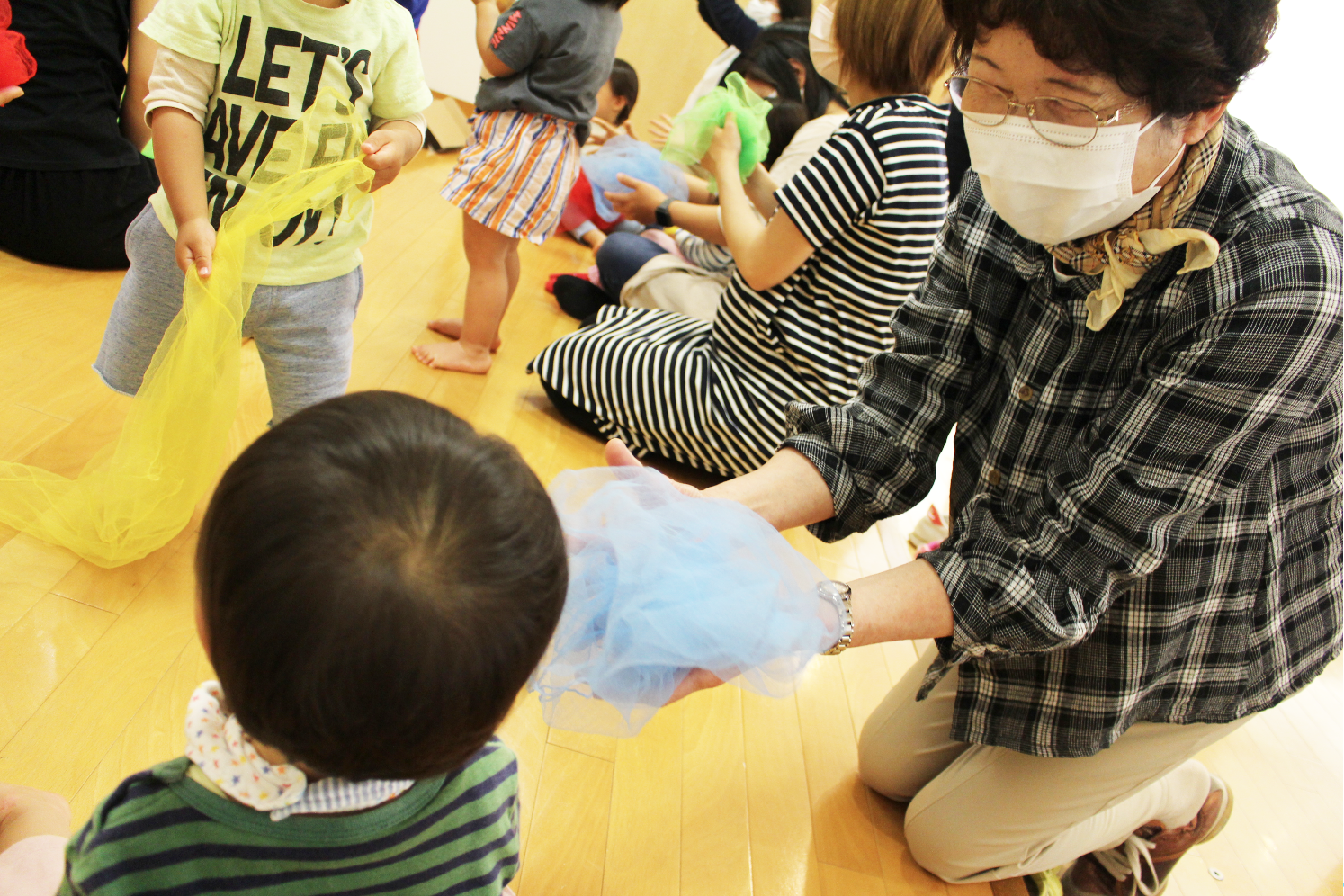 布は1枚1枚きれいに消毒されています