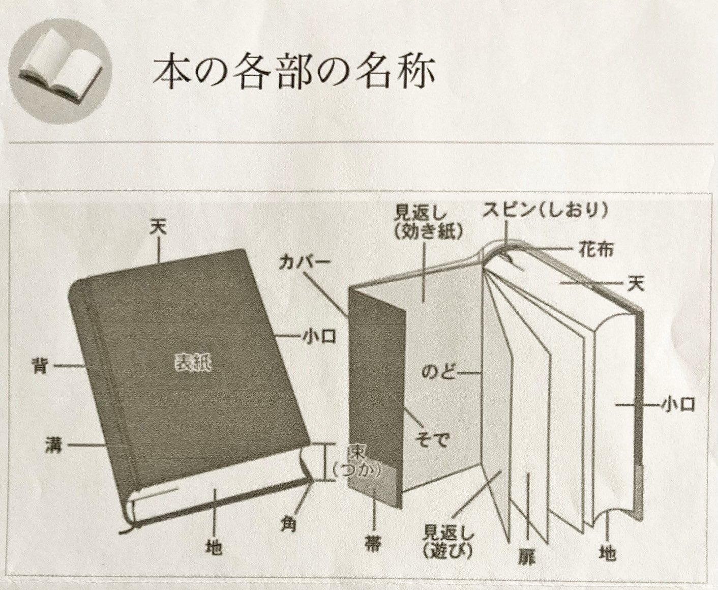 意外と知らない本のパーツ名称