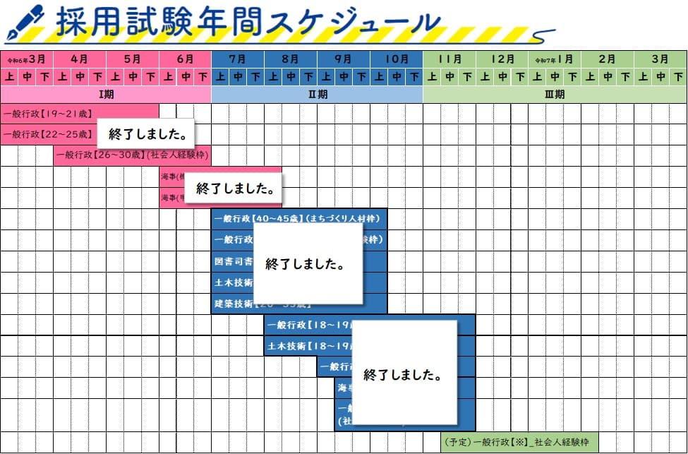 令和6年度採用試験年間スケジュール